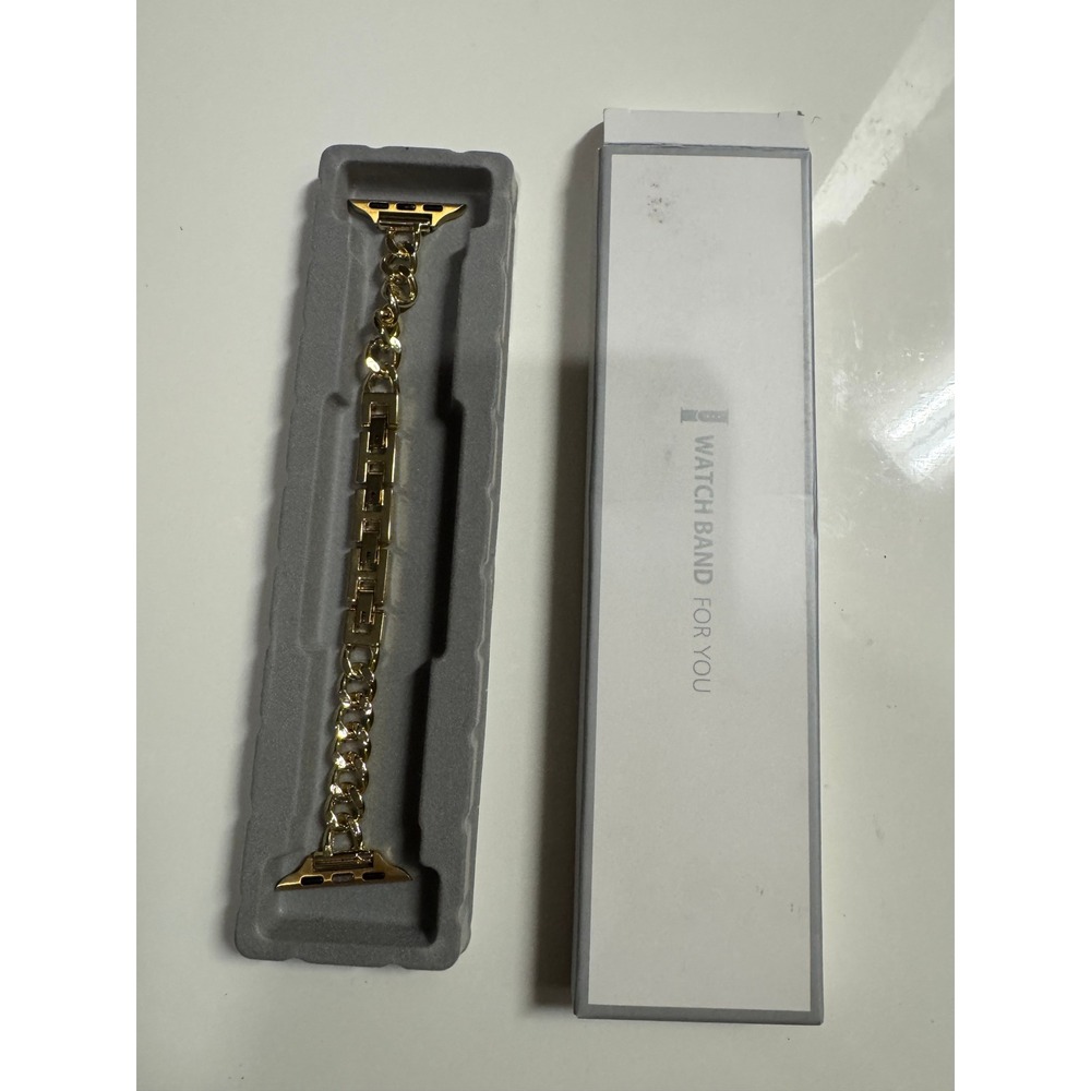 Gold Chain Link Watch Band for Apple Watch Jewelry Style Replacement Strap